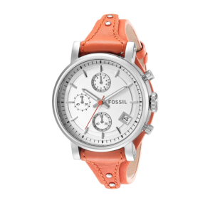 Horlogeband Fossil ES3768 Onderliggend Leder Oranje 18mm